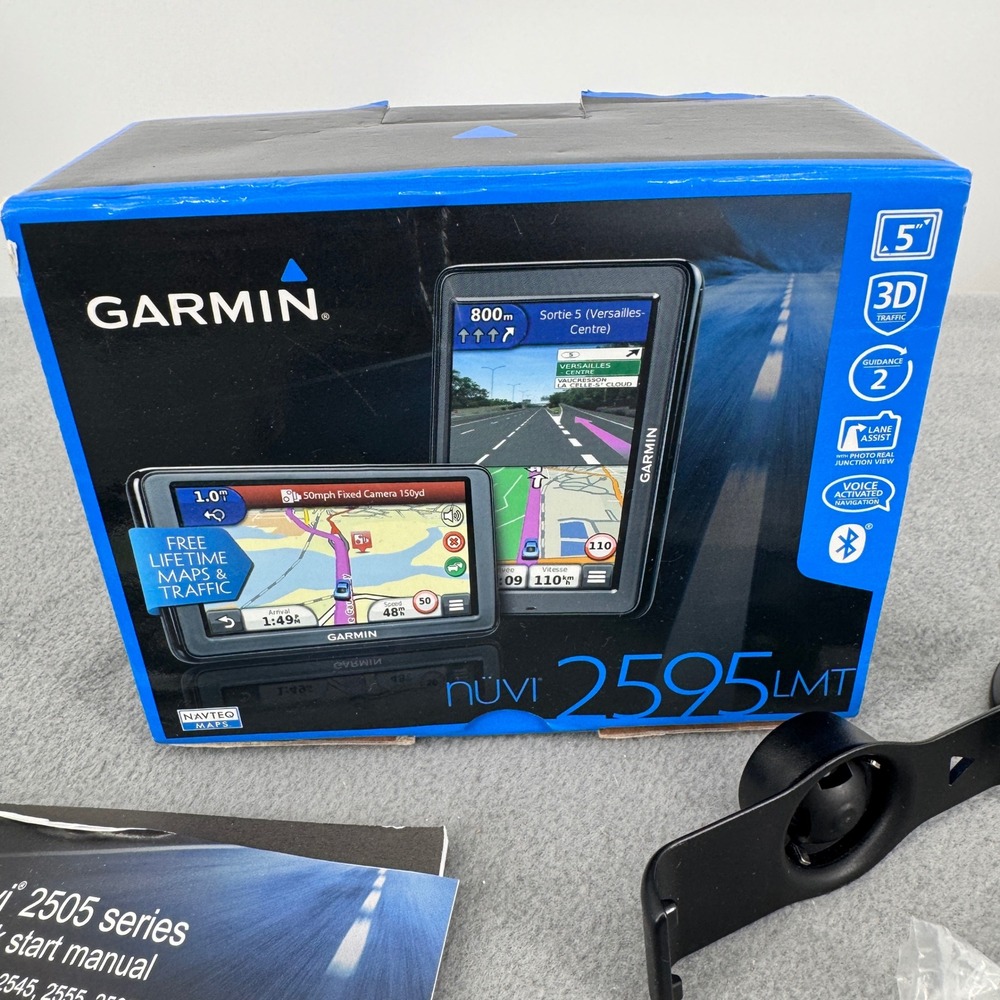 Garmin nuvi 2595LMT 5" GPS North America Maps Bluetooth Traffic Box Tested